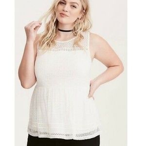 Torrid white lace tank